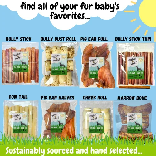 Vista 8 de BULLYSTICKS & MORE Bully Sticks de 6 pulgadas (regulares, paquete de 16 unidades), palitos para perros medianos 100% carne de res alimentada
