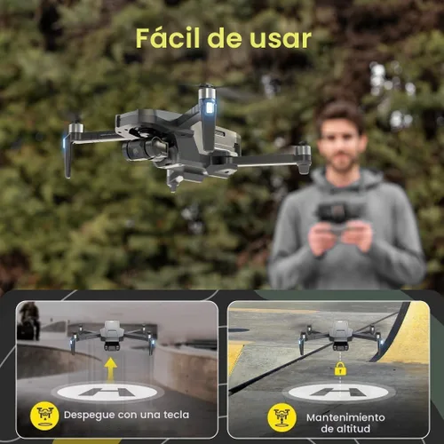 Vista 5 de Holy Stone HS720R - Drones GPS con cámara para adultos con cardán de 3 ejes 4K EIS; dron FPV RC, cuadricóptero plegable con rango de control