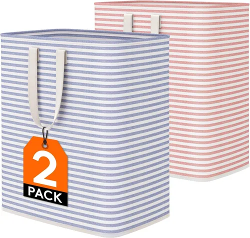 Vista 39 de Lifewit Cestas de lavandería grandes de 75 litros, bolsas para cestas de Beige