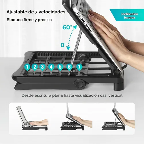 Vista 3 de ergounion Adjustable Laptop Stand for Desk, Ergonomic Riser for 10-17" Lap