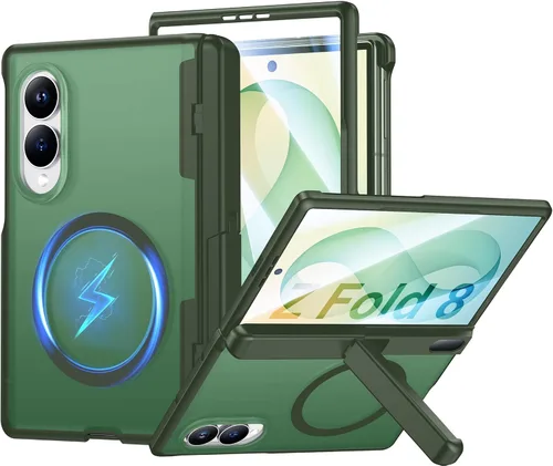 Vista 20 de SPIDERCASE Funda para Samsung Galaxy Z Fold 8, protector de pantalla integrado, protección de bisagra, función atril, funda protectora de cuerpo