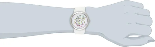 Vista 2 de PeaceLove Unisex F36S-PLW-W Correa redonda de silicona blanca de acero inoxidable y reloj Miripolsky Art Dial, Blanco, Peacelove - Reloj redondo