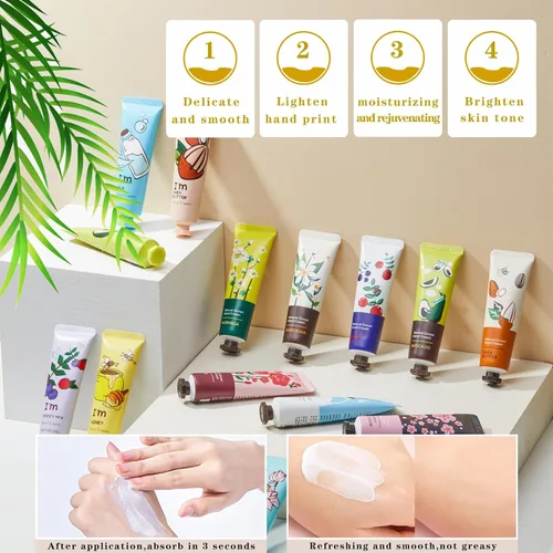 Vista 4 de Paquete de 20 cremas de manos para regalo, loción de manos para manos secas y agrietadas, manos de trabajo, cuerpo, crema de manos