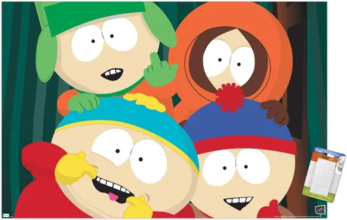 Vista 12 de Trends International South Park - Póster de pared de primer plano, 14.72 x 22.37 pulgadas, versión enmarcada de madera de granero Versión enmarcada