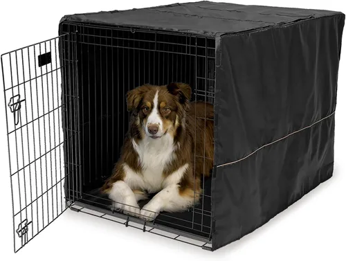 Vista 15 de MidWest Homes for Pets XL Funda para jaula de perro, cubierta de perrera de poliéster negro para dar privacidad, se ajusta a la mayoría