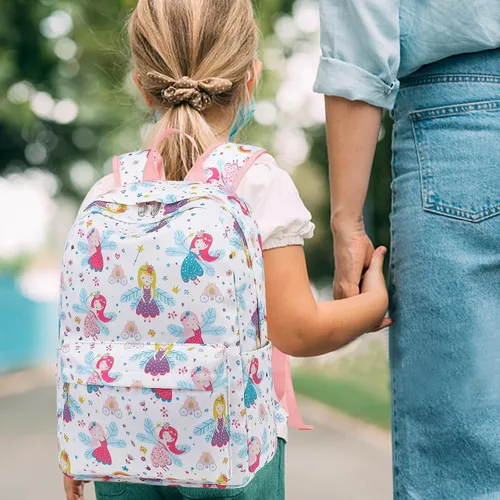 Vista 2 de LOIDOU Mochila para niños y niñas, mochilas preescolares para la escuela, bolsas escolares para jardín de infantes con lonchera