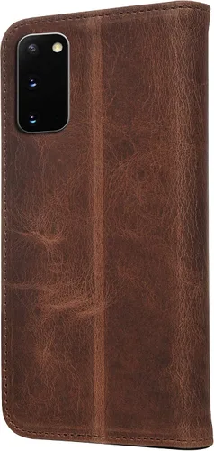Vista 6 de Porter Riley - Funda de cuero para Samsung Galaxy S20. Funda de cuero genuino premium con soporte, cartera/cubierta (marrón chocolate)