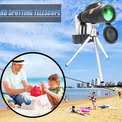 Vista 4 de Monocular Telescope,12x50 Monocular with Professional Tripod & Smartphone Holder, BAK4 Prism/Waterproof High Power Monocular for Bird Watching