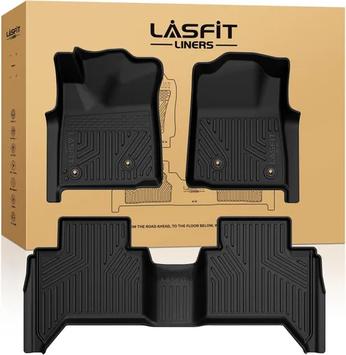Vista 19 de LASFIT Alfombrillas de suelo para Toyota Tacoma 2024-2026 de doble cabina a gas (solo compatible con manual Tran), forros de suelo de TPE para todo