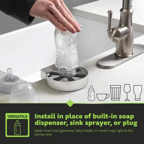 Vista 6 de Homewerks GR001SS Enjuagador de Vidrio para Fregaderos de Cocina, Enjuagador de Vidrio de Barra de Acero Inoxidable