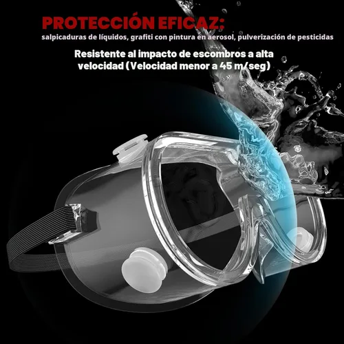 Vista 4 de Super More Anti-Fog Protective Safety Goggles Clear Lens Wide-Vision