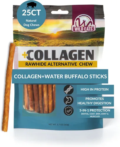 Vista 23 de Wild Eats Palitos de Colágeno de Pato Real Retriever para Perros, (15 Unidades) - Golosina Masticable para Perros de Larga Duración, Sin Cuero