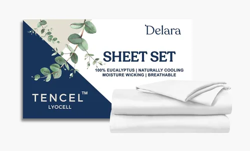 Vista 21 de Sábana bajera ajustable 100% lyocell tencel de eucalipto, naturalmente refrescante, súper suave, sedosa, absorbe la humedad, equilibrio