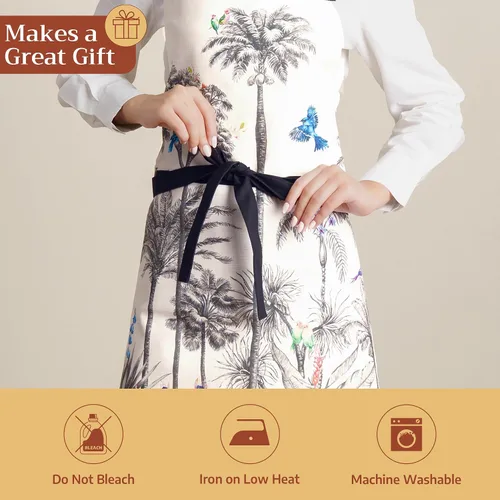 Vista 100 de Maison d' Hermine Delantales para mujer con bolsillo, 100% algodón (27.50 x 31.50 pulgadas)