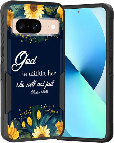 Vista 155 de Funda para Pixel 6A, Híbrida de Doble Capa de Servicio Pesado Resistente a Prueba de Golpes PC Duro + Funda Protectora de Silicona Suave para Google