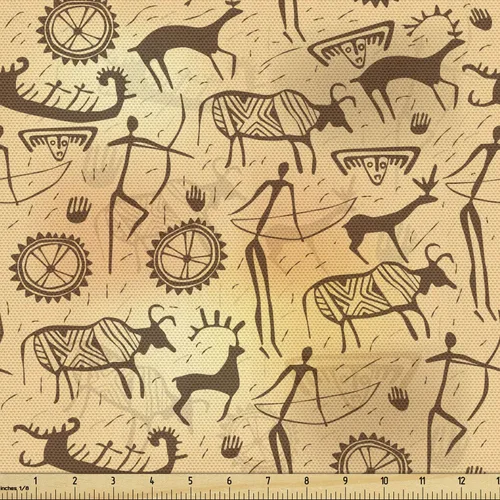 Vista 10 de Lunarable Tela de gato por The Yard, Doodle Kitty Faces Funny Hipster Animal Heads Humor Comic Whiskers Meow Theme, tela decorativa para tapicería