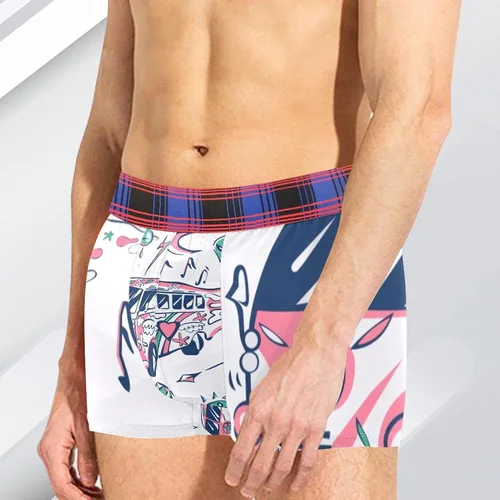 Vista 5 de Lorvies Boxer Briefs Retro Hippie Car Love Bus Mini Van Sun Yin Yang Alien Men Underwear Short Leg Polyester Spandex