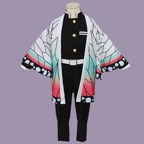 Vista 5 de LOHOU Disfraz de kimono de anime para cosplay, Demon Slayer-Kochou Shinobu, 130