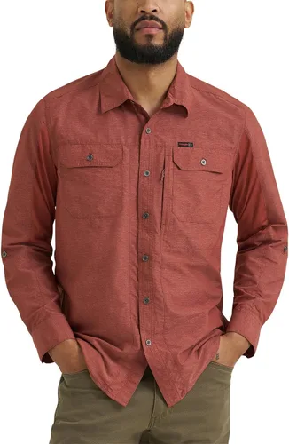Vista 14 de ATG de Wrangler - Camisa de manga larga para hombre, de material mixto Negro