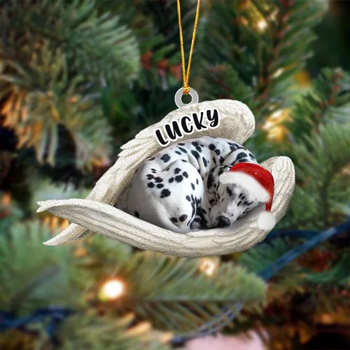 Vista 53 de Ángel durmiente de Afghan Hound para Navidad, adorno personalizado con el nombre del perro, adorno de Navidad personalizado para amantes de perros