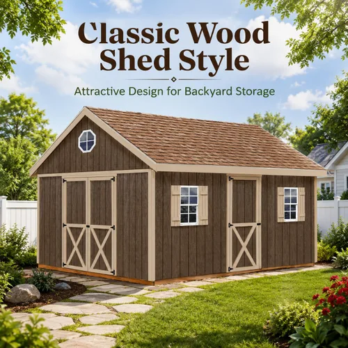 Vista 2 de Best Barns - Kit Easton - Cobertizo de madera 12 'x 20'.