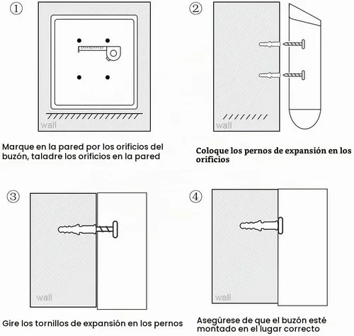 Vista 8 de Decaller Buzones de acero inoxidable con cerradura de llave resistente, buzón de correo impermeable montado en la pared con cubierta transparente