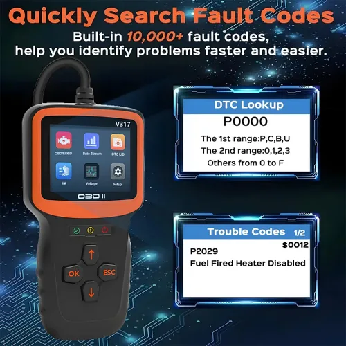 Vista 5 de Zpana Escáner OBD2 para Coche, Herramienta de Diagnóstico, Lector de Códigos de Fallas del Motor del Vehículo, Limpieza de Datos, Disposición I/M