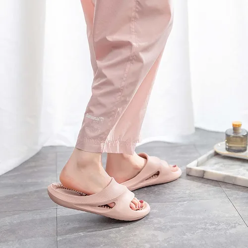Vista 3 de Pantuflas de masaje para mujeres y hombres, sandalias de ducha con punta abierta, zapatos de verano para casa, para baño, fascitis plantar