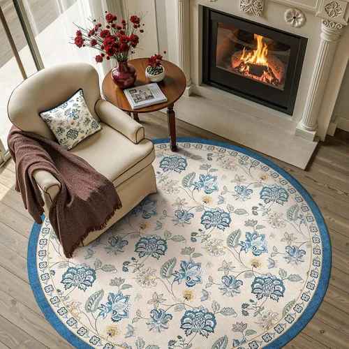 Vista 41 de jinchan Fiora - Alfombra lavable de área pequeña, alfombra de entrada floral de medio círculo de 2 x 3, tapete de media luna de pelo bajo, suave