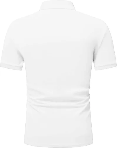 Vista 5 de Muscle Fit Shirts for Men 2023 Fashion Cotton Short Sleeve Summer Polo Shirts Spring Soft Fitted Solid Work Shirt