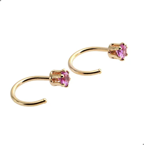 Vista 62 de Half Huggie Birthstone Gold Hoop Earrings for Women Tiny Cartilage Stud Piercing Earring Hypoallergenic Earring Screw Back Dainty Hug