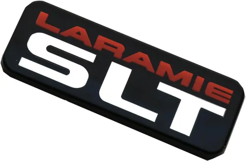Vista 3 de 2 piezas SLT Laramie B Pilar Cab Emblemas 3D Placa de identificación de repuesto para 1500 2500 3500 55274860AB (cromado)