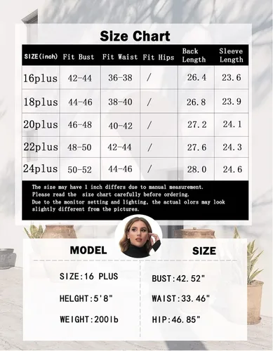 Vista 6 de Hanna Nikole Camisas de manga larga con cuello alto para mujer, talla grande, capa base elástica ajustada