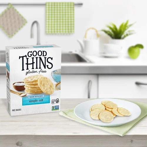 Vista 7 de GOOD THINS Galletas de arroz con simplemente sal, galletas de snack sin gluten, 3.5 oz