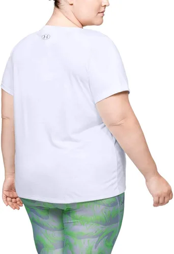 Vista 3 de Under Armour - Camiseta UA Tech de manga corta y cuello en V para mujer, unicolor