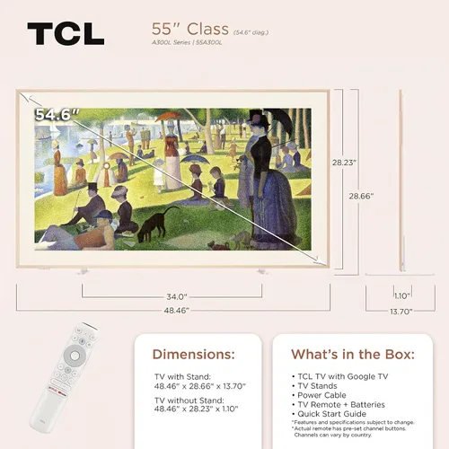 Vista 10 de TCL Marco de fotos de la serie Designer de 55 pulgadas, QLED 4K, 55A300L