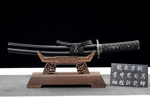 Vista 7 de Katana corta hecha a mano Katana japonesa Wakizashi Samurai Espada T10 Hoja templada de arcilla de acero (20.9 in)