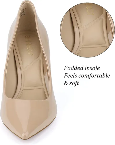 Vista 3 de JENN ARDOR Zapatos de tacón de aguja para mujer, zapatos de tacón alto de 3.14 pulgadas para mujer, zapatos clásicos de tacón de aguja, zapatos