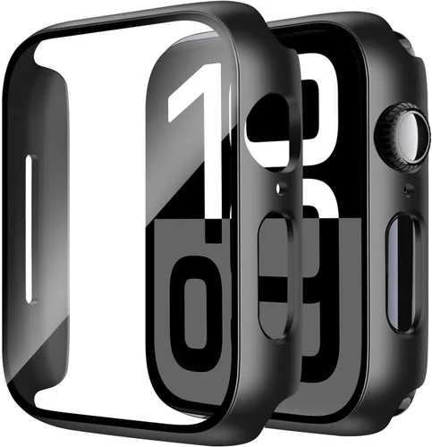 Vista 29 de Smiling Paquete de 2 fundas compatibles con Apple Watch Serie 3/Serie 2 de 1.49 pulgadas, protector de pantalla vidrio templado, carcasa rígida