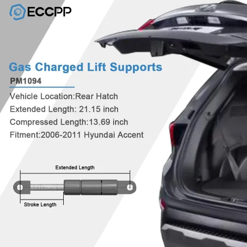 Vista 2 de ECCPP Soporte de elevación, puntales de repuesto de escotilla de gas para Hyundai Accent 1.6L 2006-2011, juego de 2