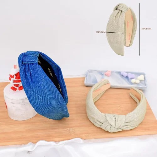 Vista 5 de BEGOOD Diademas para mujer, diademas anchas anudadas con purpurina, diademas de nudo para mujer, diademas brillantes para la cabeza, accesorios