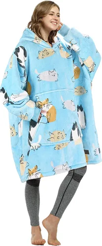 Vista 13 de Catalonia Sudadera con Capucha Manta Extragrande, Cómoda Sudadera Sherpa Usable, Regalo para Ella