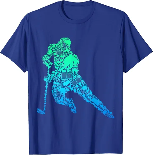 Vista 43 de Jugador de hockey sobre hielo Camiseta de hockey sobre hielo para hombres y niños Asphalt Grey