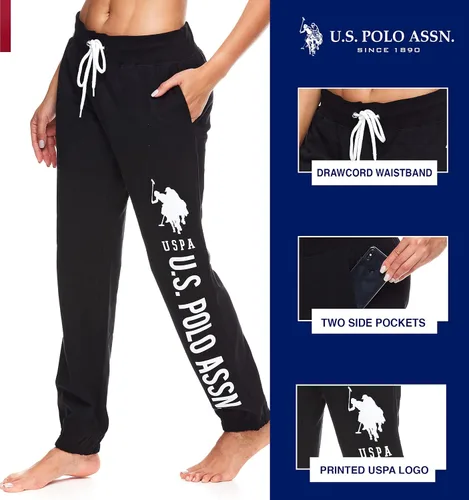 Vista 2 de U.S. Polo Assn. Essentials Womens Basic French Terry Joggers with Pockets Sweatpants for Women