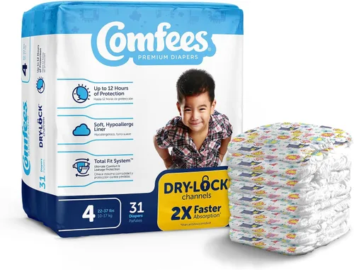 Vista 10 de Comfees Pañales de bebé prémium con sistema de ajuste total para niños y niñas, talla 5, 27 unidades, CMF-5
