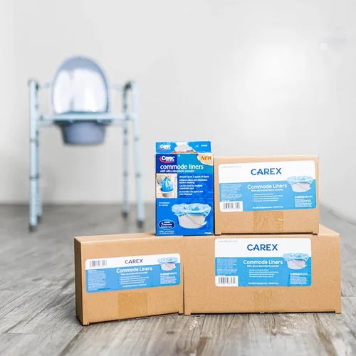 Vista 9 de Carex Health Brands Commode Liners: se adapta a la mayoría de los inodoros, con polvo absorbente, contiene 2 cuartos de líquido, desechables- 7
