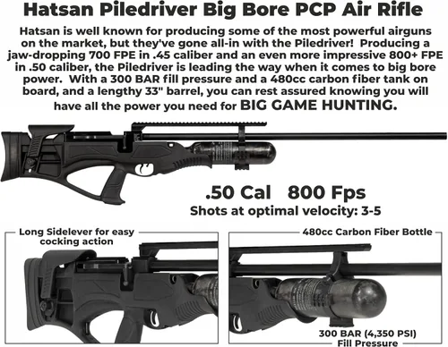 Vista 4 de Piledriver Bullpup - Rifle de aire PCP con palanca lateral con paquete incluido