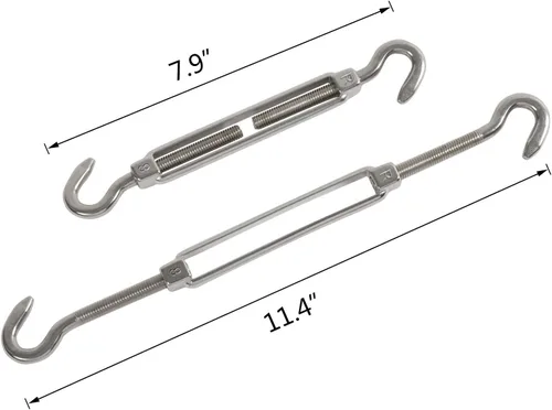 Vista 2 de DOEWORKS Kit de vela de 8 pulgadas para velas rectangulares o triangulares, acero inoxidable resistente para uso en exteriores