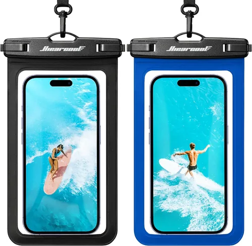 Vista 44 de Hiearcool Funda impermeable IPX8 para iPhone 17/16/15/14 Pro Max, bolsa seca para teléfono celular para artículos esenciales de playa y crucero