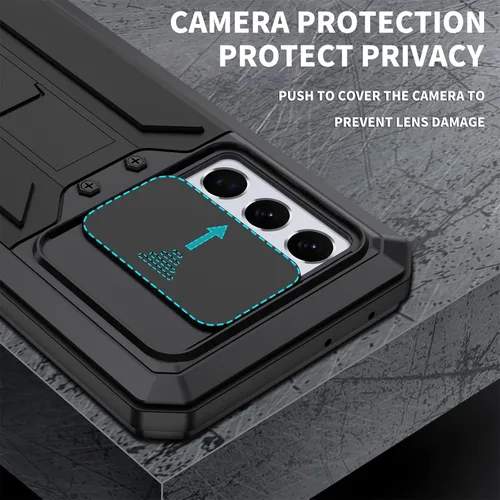 Vista 6 de Funda de metal para Samsung Galaxy S21/S21 Plus/S21 Ultra, [grado militar a prueba de golpes] [protector de pantalla integrado] Funda protectora